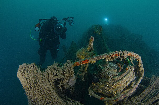 Njemački torpedni čamac Kriegsmarine, SchnellBot S-158 u podmorju Jadranaˇ. Projekt: Wreck Hunters Adriatic